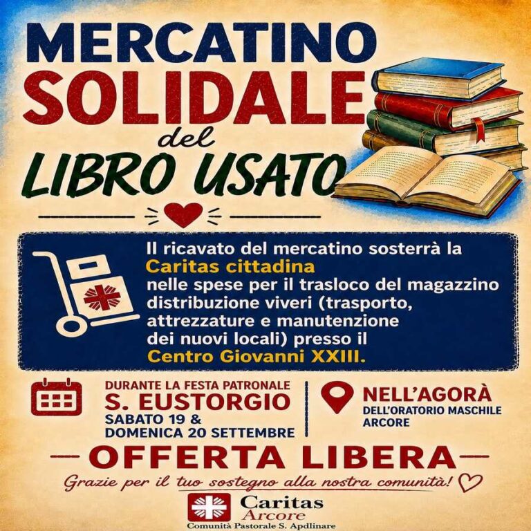Scopri di più sull'articolo MERCATINO SOLIDALE DEL LIBRO USATO